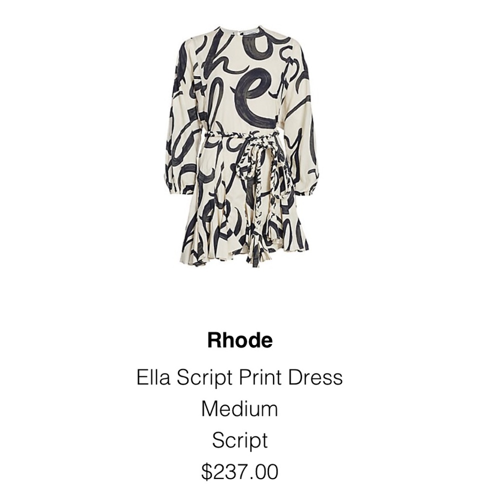 Hottest dress ever! Cream and black RHODE mini dress
